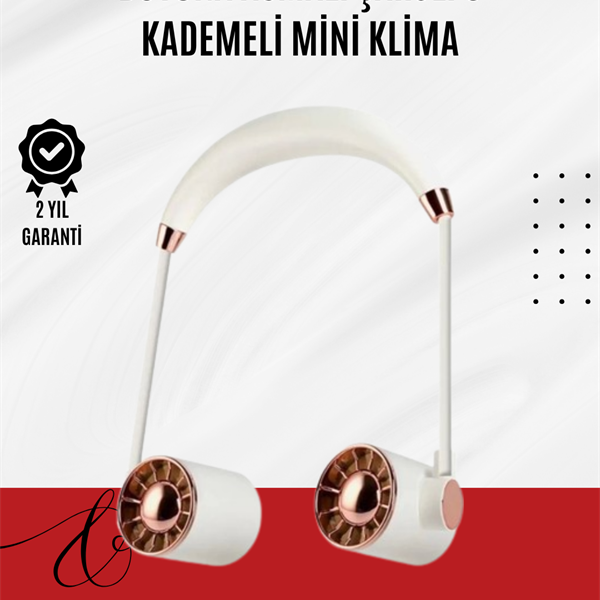 USB Şarjlı Katlanabilir Boyun Fanı | 3 Kademeli, Sessiz ve Taşınabilir Tasarım