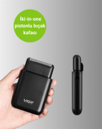 USB Şarjlı Traş Makinesi – Piston + Ağ Başlık, 600 mAh Batarya - Görsel 5