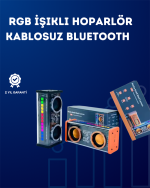 V9 10W TWS Stereo Hoparlör – Renkli Işık ve Uzun Pil