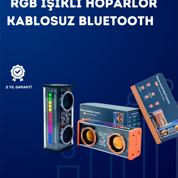 V9 10W TWS Stereo Hoparlör – Renkli Işık ve Uzun Pil