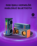 V9 Kablosuz Bluetooth Hoparlör – Canlı Renkli Işık ve Uzun Pil