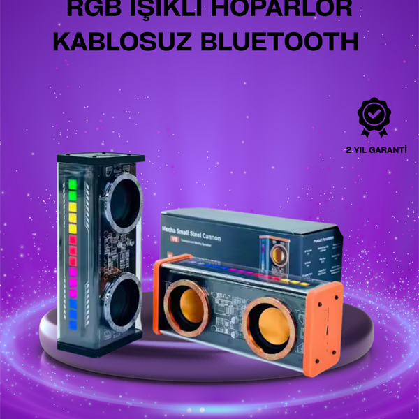 V9 Kablosuz Bluetooth Hoparlör – Canlı Renkli Işık ve Uzun Pil