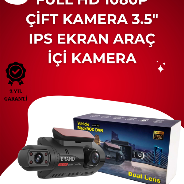 WiFi Bağlantılı 3 İnç Araç Kamerası – Yüksek Çözünürlüklü Ön ve İç Kamera