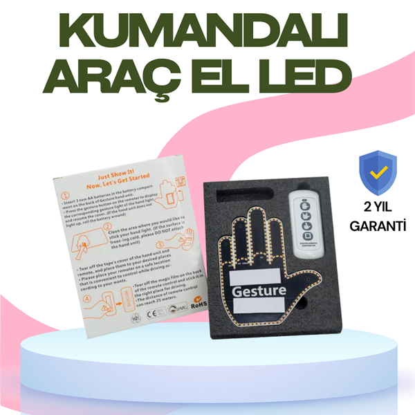 Yüksek Görünürlüklü Otomobil Jest Işığı – 3 Modlu LED Arka Cam Aksesuarı, Pratik ve Eğlenceli