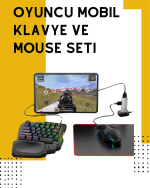 Yüksek Performanslı Mobil Oyun Aksesuarı – 5 Parçalı Klavye Mouse Dönüştürücü Set