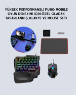 Yüksek Performanslı Mobil Oyun Aksesuarı – 5 Parçalı Klavye Mouse Dönüştürücü Set - Görsel 3