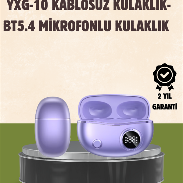 YXG10 Kablosuz Kulaklık – Bluetooth 5.4, Dokunmatik, LED Ekranlı Şarj Kutusu