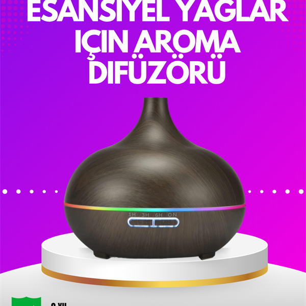 Zamanlayıcılı ve Otomatik Kapanmalı Aromaterapi Nemlendirici Difüzör