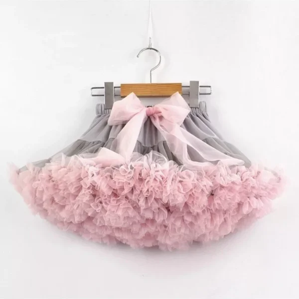 Kız Çocuk Gri Pembe Tütü Etek