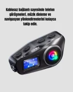 Paketiva Q58 Ekranlı Motosiklet İnterkom Cihazı (Su Geçirmez) - Görsel 4